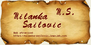 Milanka Sailović vizit kartica